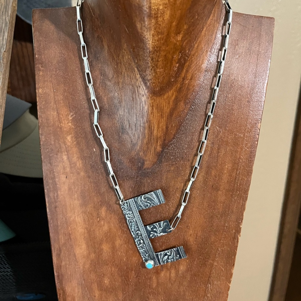 E Initial Sterling Necklace